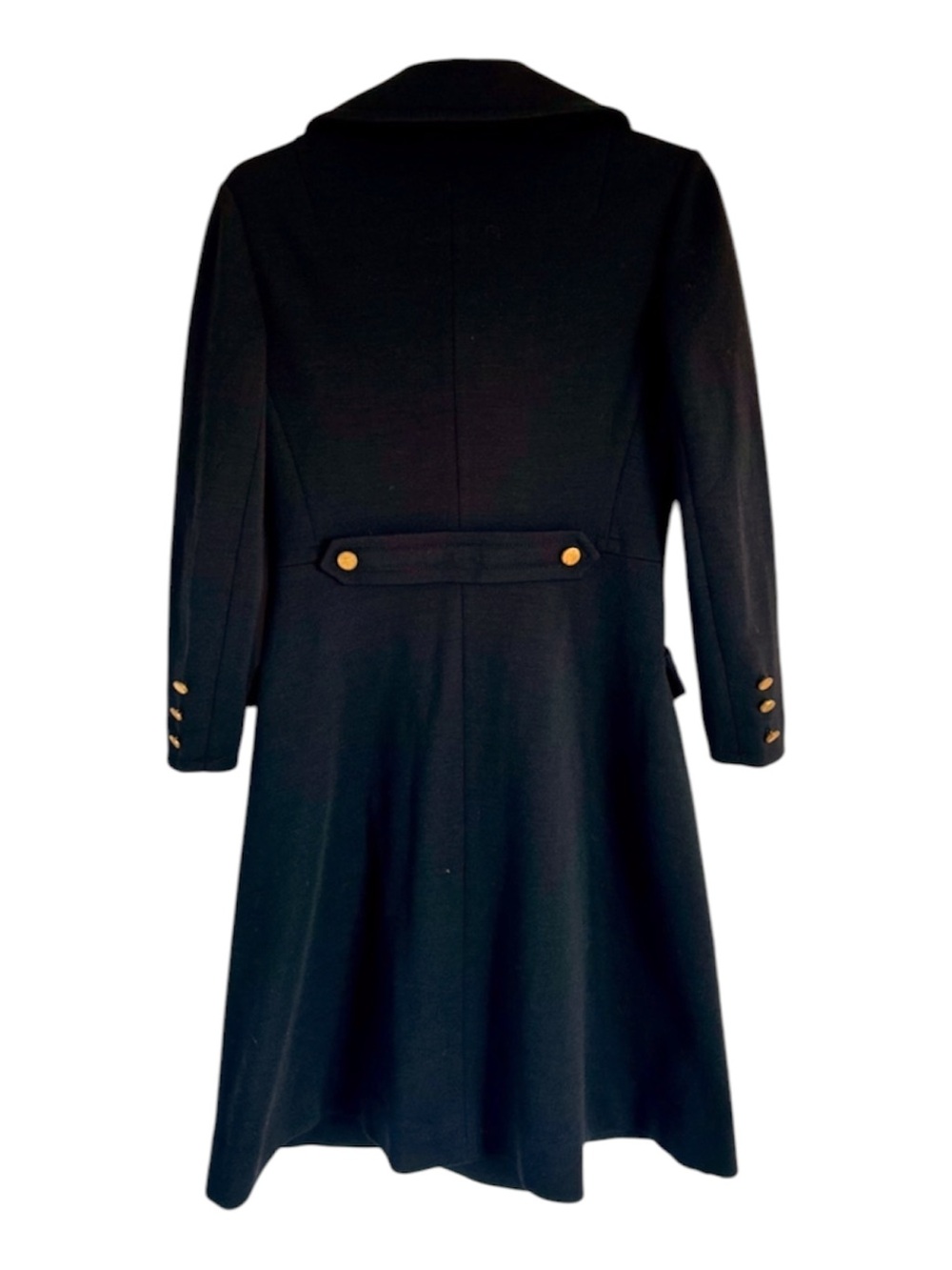 Vintage 1960s Butte Knit Double Breasted Wool Blend Military Peacoat - Picture 3 of 6
